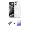 MARSİLYAN™- iPhone 12 Kılıf Nova Asil Prime - Siyah Bilvis 5in1 5D Magic Hayalet Cam Ekran Koruyucu + Metal Kamera Lens Koruma Cam - GD