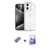 MARSİLYAN™- iPhone 12 Kılıf Nova Asil Prime - Siyah Bilvis 5in1 5D Magic Hayalet Cam Ekran Koruyucu + Shine Kamera Lens Koruma Cam - GD