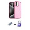 MARSİLYAN™- iPhone 12 Kılıf Nova Asil Prime - Siyah Bilvis 5in1 5D Magic Hayalet Cam Ekran Koruyucu + Shine Kamera Lens Koruma Cam - SABE