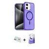 MARSİLYAN™- iPhone 12 Kılıf Nova Asil Prime - Siyah Bilvis 5in1 5D Magic Hayalet Cam Ekran Koruyucu + Rainbow Kamera Lens Koruma Cam - YL