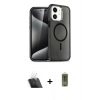 MARSİLYAN™- iPhone 12 Kılıf Nova Asil Prime - Siyah Joko Magic 5D Hayalet Cam + Kamera Lens Koruma Cam - SF