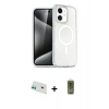 MARSİLYAN™- iPhone 12 Kılıf Nova Asil Prime - Siyah Joko Magic 5D Hayalet Cam + Rainbow Kamera Lens Koruma Cam - YL