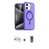 MARSİLYAN™- iPhone 12 Kılıf Nova Asil Prime - Siyah Joko Magic 5D Hayalet Cam + Rainbow Kamera Lens Koruma Cam - YL