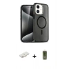 MARSİLYAN™- iPhone 12 Kılıf Nova Asil Prime - Siyah Joko Magic 5D Hayalet Cam + Yeşil Renkli Kamera Lens Koruma Cam