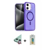 MARSİLYAN™- iPhone 12 Kılıf Nova Asil Prime - Siyah Polymer Nano Ekran Koruyucu + Raze Metal Kamera Lens - KI