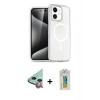 MARSİLYAN™- iPhone 12 Kılıf Nova Asil Prime - Siyah Polymer Nano Ekran Koruyucu + Raze Metal Kamera Lens - KI