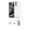 MARSİLYAN™- iPhone 12 Kılıf Nova Asil Prime - Siyah Polymer Nano Ekran Koruyucu + Renkli Kamera Lens Koruma Cam - TU