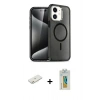 MARSİLYAN™- iPhone 12 Kılıf Nova Asil Prime - Siyah Polymer Nano Ekran Koruyucu + Renkli Kamera Lens Koruma Cam - TU