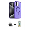 MARSİLYAN™- iPhone 12 Kılıf Nova Asil Prime - Siyah Polymer Nano Ekran Koruyucu + Şeffaf Kamera Lens Koruma Cam