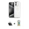 MARSİLYAN™- iPhone 12 Kılıf Nova Asil Prime - Siyah Polymer Nano Ekran Koruyucu + Şeffaf Kamera Lens Koruma Cam