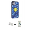 MARSİLYAN™- iPhone 12 Kılıf Nova Doku Koleksiyonu - Şeffaf Pasifik Cam Ekran Koruyucu + Rainbow Kamera Lens Koruma Cam - MR