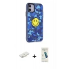 MARSİLYAN™- iPhone 12 Kılıf Nova Doku Koleksiyonu - Şeffaf Pasifik Cam Ekran Koruyucu + Sarı Renkli Kamera Lens Koruma Cam