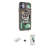 MARSİLYAN™- iPhone 12 Kılıf Nova Doku Koleksiyonu - Şeffaf Pasifik Cam Ekran Koruyucu + Sarı Renkli Kamera Lens Koruma Cam