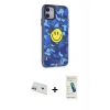 MARSİLYAN™- iPhone 12 Kılıf Nova Doku Koleksiyonu - Şeffaf Pasifik Cam Ekran Koruyucu + Rainbow Kamera Lens Koruma Cam - YL