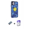MARSİLYAN™- iPhone 12 Kılıf Nova Doku Koleksiyonu - Siyah Bilvis 5in1 3D Magic Cam Ekran Koruyucu + Metal Kamera Lens Koruma Cam - KI