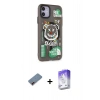 MARSİLYAN™- iPhone 12 Kılıf Nova Doku Koleksiyonu - Siyah Bilvis 5in1 3D Magic Cam Ekran Koruyucu + Metal Kamera Lens Koruma Cam - KI