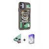 MARSİLYAN™- iPhone 12 Kılıf Nova Doku Koleksiyonu - Siyah Bilvis 5in1 3D Magic Cam Ekran Koruyucu + Raze Metal Kamera Lens - KI