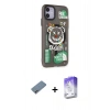 MARSİLYAN™- iPhone 12 Kılıf Nova Doku Koleksiyonu - Siyah Bilvis 5in1 3D Magic Cam Ekran Koruyucu + Shine Kamera Lens Koruma Cam - GI