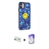 MARSİLYAN™- iPhone 12 Kılıf Nova Doku Koleksiyonu - Siyah Bilvis 5in1 3D Magic Cam Ekran Koruyucu + Yeşil Rainbow Kamera Lens Koruma Cam