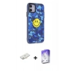 MARSİLYAN™- iPhone 12 Kılıf Nova Doku Koleksiyonu - Siyah Bilvis 5in1 3D Magic Cam Ekran Koruyucu + Renkli Kamera Lens Koruma Cam - YL