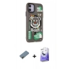 MARSİLYAN™- iPhone 12 Kılıf Nova Doku Koleksiyonu - Siyah Bilvis 5in1 5D Magic Hayalet Cam Ekran Koruyucu + Shine Kamera Lens Koruma Cam - GD