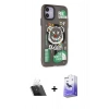MARSİLYAN™- iPhone 12 Kılıf Nova Doku Koleksiyonu - Siyah Bilvis 5in1 5D Magic Hayalet Cam Ekran Koruyucu + Kamera Lens Koruma Cam - SF