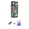 MARSİLYAN™- iPhone 12 Kılıf Nova Doku Koleksiyonu - Siyah Bilvis 5in1 5D Magic Hayalet Cam Ekran Koruyucu + Metal Kamera Lens Koruma Cam - GD