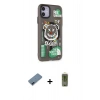 MARSİLYAN™- iPhone 12 Kılıf Nova Doku Koleksiyonu - Siyah Joko Magic 5D Hayalet Cam + Mavi Metal Kamera Lens Koruma Cam
