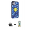 MARSİLYAN™- iPhone 12 Kılıf Nova Doku Koleksiyonu - Siyah Polymer Nano Ekran Koruyucu + Kamera Lens Koruma Cam - SF
