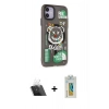 MARSİLYAN™- iPhone 12 Kılıf Nova Doku Koleksiyonu - Siyah Polymer Nano Ekran Koruyucu + Kamera Lens Koruma Cam - SF
