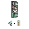 MARSİLYAN™- iPhone 12 Kılıf Nova Doku Koleksiyonu - Siyah Polymer Nano Ekran Koruyucu + Raze Metal Kamera Lens - KI