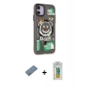 MARSİLYAN™- iPhone 12 Kılıf Nova Doku Koleksiyonu - Siyah Polymer Nano Ekran Koruyucu + Shine Kamera Lens Koruma Cam - GS