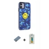 MARSİLYAN™- iPhone 12 Kılıf Nova Doku Koleksiyonu - Siyah Polymer Nano Ekran Koruyucu + Shine Kamera Lens Koruma Cam - GS
