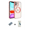 MARSİLYAN™- iPhone 12 Kılıf Nova Işık Özel Seri - Şeffaf Pasifik Cam Ekran Koruyucu + Açık Yeşil Metal Kamera Lens Koruma Cam
