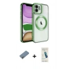 MARSİLYAN™- iPhone 12 Kılıf Nova Işık Özel Seri - Şeffaf Pasifik Cam Ekran Koruyucu + Shine Kamera Lens Koruma Cam - GI