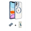 MARSİLYAN™- iPhone 12 Kılıf Nova Işık Özel Seri - Şeffaf Pasifik Cam Ekran Koruyucu + Metal Kamera Lens Koruma Cam - KI