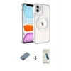MARSİLYAN™- iPhone 12 Kılıf Nova Işık Özel Seri - Şeffaf Pasifik Cam Ekran Koruyucu + Metal Kamera Lens Koruma Cam - KI