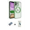 MARSİLYAN™- iPhone 12 Kılıf Nova Işık Özel Seri - Şeffaf Pasifik Cam Ekran Koruyucu + Metal Kamera Lens Koruma Cam - KI
