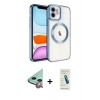 MARSİLYAN™- iPhone 12 Kılıf Nova Işık Özel Seri - Şeffaf Pasifik Cam Ekran Koruyucu + Raze Metal Kamera Lens - KI