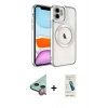 MARSİLYAN™- iPhone 12 Kılıf Nova Işık Özel Seri - Şeffaf Pasifik Cam Ekran Koruyucu + Raze Metal Kamera Lens - KI