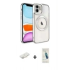 MARSİLYAN™- iPhone 12 Kılıf Nova Işık Özel Seri - Şeffaf Pasifik Cam Ekran Koruyucu + Renkli Kamera Lens Koruma Cam - SI