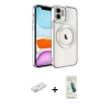 MARSİLYAN™- iPhone 12 Kılıf Nova Işık Özel Seri - Şeffaf Pasifik Cam Ekran Koruyucu + Renkli Kamera Lens Koruma Cam - TU