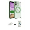 MARSİLYAN™- iPhone 12 Kılıf Nova Işık Özel Seri - Şeffaf Pasifik Cam Ekran Koruyucu + Renkli Kamera Lens Koruma Cam - YL