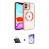 MARSİLYAN™- iPhone 12 Kılıf Nova Işık Özel Seri - Siyah Bilvis 5in1 3D Magic Cam Ekran Koruyucu + Kamera Lens Koruma Cam - SF