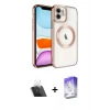 MARSİLYAN™- iPhone 12 Kılıf Nova Işık Özel Seri - Siyah Bilvis 5in1 3D Magic Cam Ekran Koruyucu + Kamera Lens Koruma Cam - SF