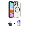 MARSİLYAN™- iPhone 12 Kılıf Nova Işık Özel Seri - Siyah Bilvis 5in1 3D Magic Cam Ekran Koruyucu + Kamera Lens Koruma Cam - SF