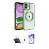 MARSİLYAN™- iPhone 12 Kılıf Nova Işık Özel Seri - Siyah Bilvis 5in1 3D Magic Cam Ekran Koruyucu + Kamera Lens Koruma Cam - SF