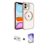 MARSİLYAN™- iPhone 12 Kılıf Nova Işık Özel Seri - Siyah Bilvis 5in1 3D Magic Cam Ekran Koruyucu + Rainbow Kamera Lens Koruma Cam - YL