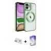 MARSİLYAN™- iPhone 12 Kılıf Nova Işık Özel Seri - Siyah Bilvis 5in1 3D Magic Cam Ekran Koruyucu + Rainbow Kamera Lens Koruma Cam - YL
