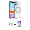 MARSİLYAN™- iPhone 12 Kılıf Nova Işık Özel Seri - Siyah Bilvis 5in1 3D Magic Cam Ekran Koruyucu + Rainbow Kamera Lens Koruma Cam - YL